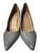 Marc Fisher Shoe Size 9 Gray Patent Leather Pointed Toe Block Heel Pump Shoes Gray / 9