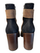 Chanel Shoe Size 41.5 brown & black Round Toe Side Zip Knit Detail Boots 41.5