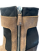 Chanel Shoe Size 41.5 brown & black Round Toe Side Zip Knit Detail Boots 41.5