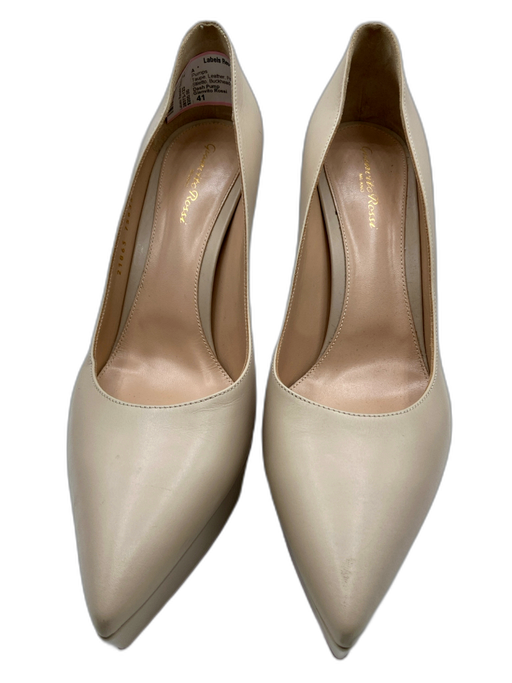 Gianvito Rossi Shoe Size 41 Taupe Leather Pointed Toe Platform Stiletto Pumps Taupe / 41
