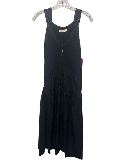 Ulla Johnson Size 6 Black Cotton Sleeveless Midi Buttons Side Zip Dress Black / 6