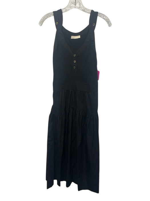 Ulla Johnson Size 6 Black Cotton Sleeveless Midi Buttons Side Zip Dress Black / 6