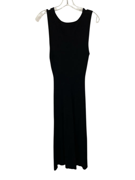 Rails Size S Black Rayon & Polyester Sleeveless Rib Knit V Neck Midi Dress Black / S