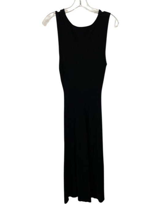 Rails Size S Black Rayon & Polyester Sleeveless Rib Knit V Neck Midi Dress Black / S