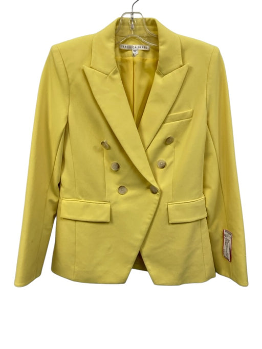 Veronica Beard Size 2 Yellow Nylon & Elastane Double Breast Blazer Jacket Yellow / 2
