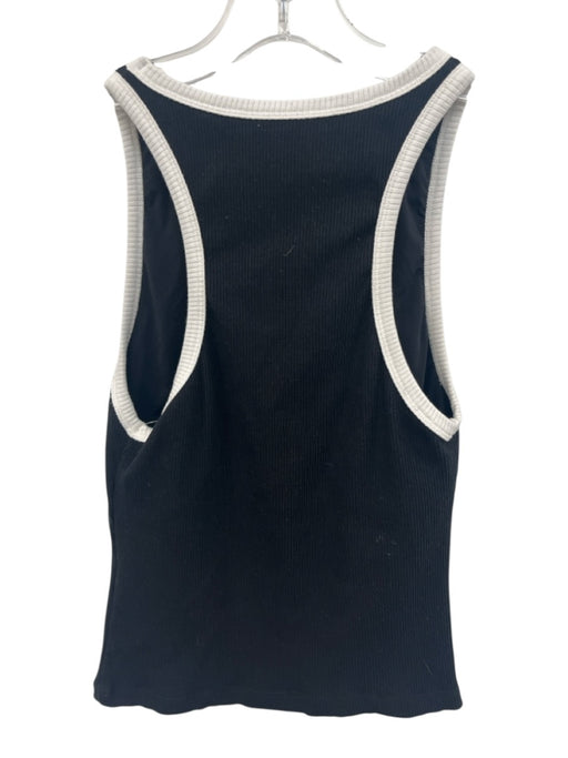 Alice + Olivia Classics Size S Black & White Cotton Ribbed Sleeveless Tank Top Black & White / S