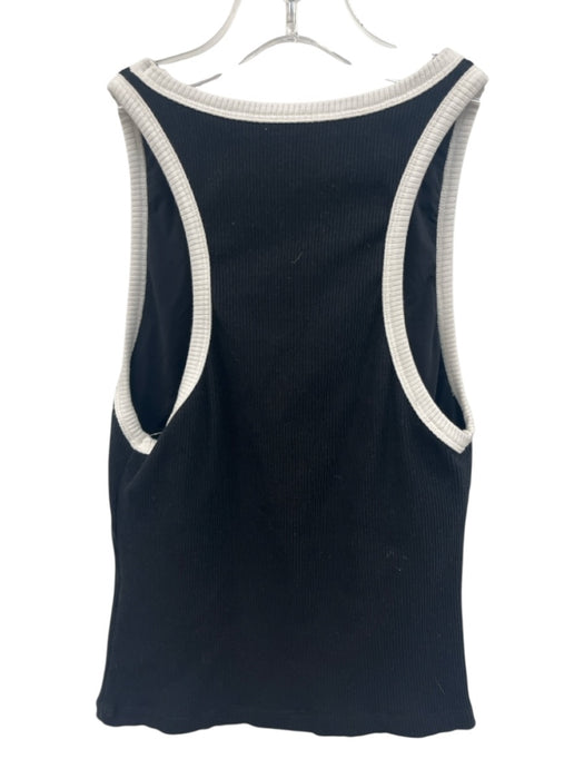Alice + Olivia Classics Size S Black & White Cotton Ribbed Sleeveless Tank Top Black & White / S