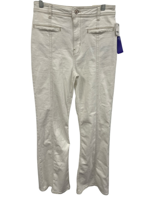 We The Free Size 29 White & Green Cotton High Rise stars Zip Fly Flare Leg Jeans White & Green / 29