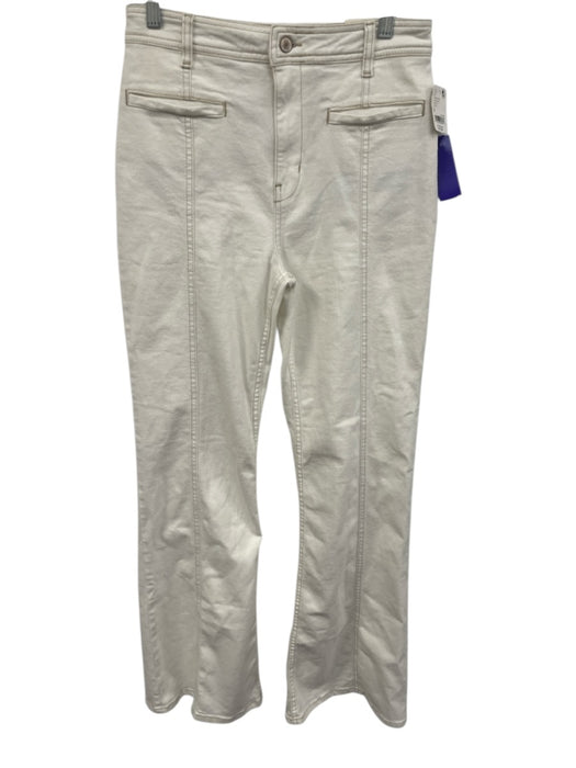 We The Free Size 29 White & Green Cotton High Rise stars Zip Fly Flare Leg Jeans White & Green / 29
