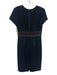 Diane Von Furstenberg Size 8 Black & Multi Triacetate & Polyester V Neck Dress Black & Multi / 8
