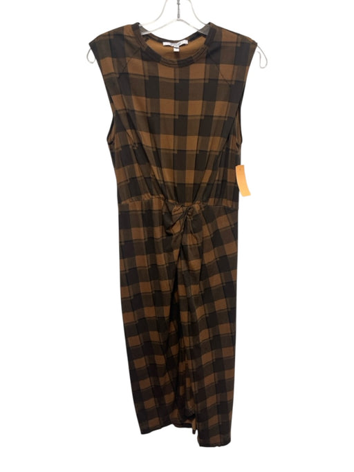 Derek Lam 10 Crosby Size S Brown & Dark Brown Cotton & Modal Sleeveless Dress Brown & Dark Brown / S