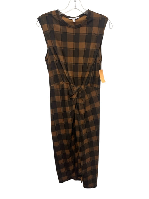 Derek Lam 10 Crosby Size S Brown & Dark Brown Cotton & Modal Sleeveless Dress Brown & Dark Brown / S