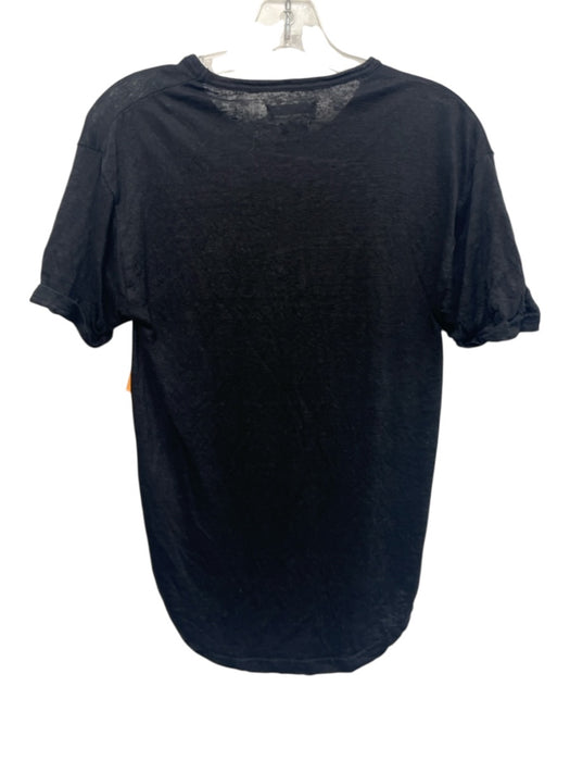 Isabel Etoile Marant Size S Black & Multi Linen Short Sleeve Painted Top Black & Multi / S