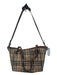 Burberry Tan, Black, Red Canvas Leather trim Plaid Zip Top shoulder strap Bag Tan, Black, Red / Large