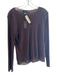 Babette Size S Espresso Brown Nylon Round Neck Long Sleeve Semi Sheer Top Espresso Brown / S