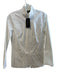 Lafayette 148 Size 2 White Cotton Blend High Neck Zip Front Long Sleeve Jacket White / 2