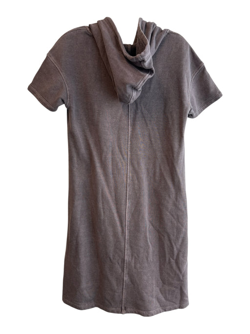 Toad&Co Size S Brown Hemp & Cotton Hoodie Short Sleeve Kangaroo Pocket Dress Brown / S