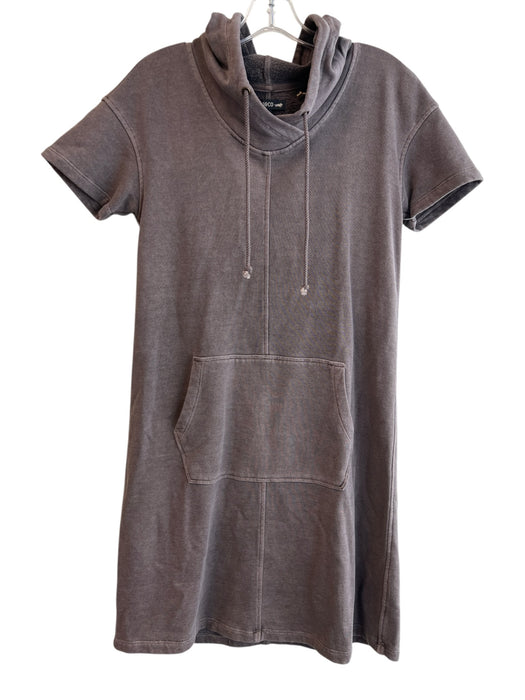 Toad&Co Size S Brown Hemp & Cotton Hoodie Short Sleeve Kangaroo Pocket Dress Brown / S