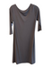 Eileen Fisher Size XS Grey Viscose Blend 3/4 Sleeve Midi Solid Round Neck Dress Grey / XS