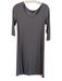 Eileen Fisher Size XS Grey Viscose Blend 3/4 Sleeve Midi Solid Round Neck Dress Grey / XS