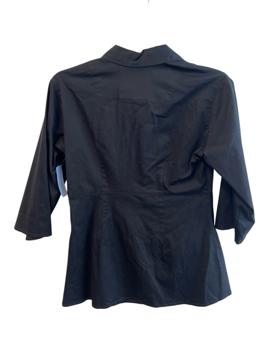 Bitte Kai Rand Size 36 Black Cotton Blend Button Down Collared Long Sleeve Top Black / 36