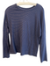 Billy Reid Size XS Navy Cotton & Cashmere Striped Round Neck Long Sleeve Top Navy / XS