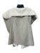 Dylan Size XS Gray & Cream Polyester Faux Suede Shearling Hook Closure Vest Gray & Cream / XS