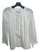 Cleobella Size M White Cotton round split neck Button Front Long Sleeve Top White / M