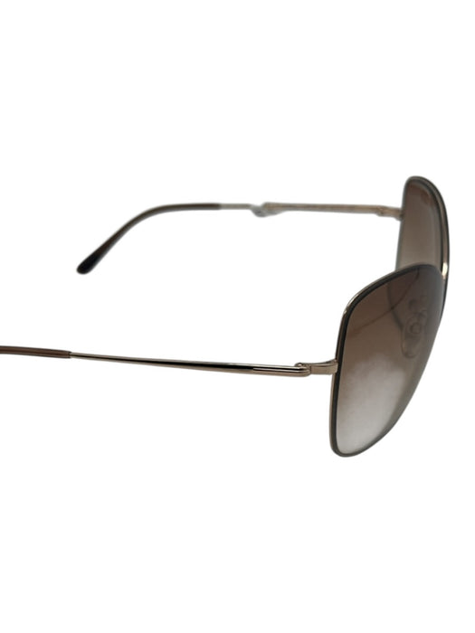 Tom Ford Gold & Brown Metal Gradient Lens Oversize Sunglasses Gold & Brown