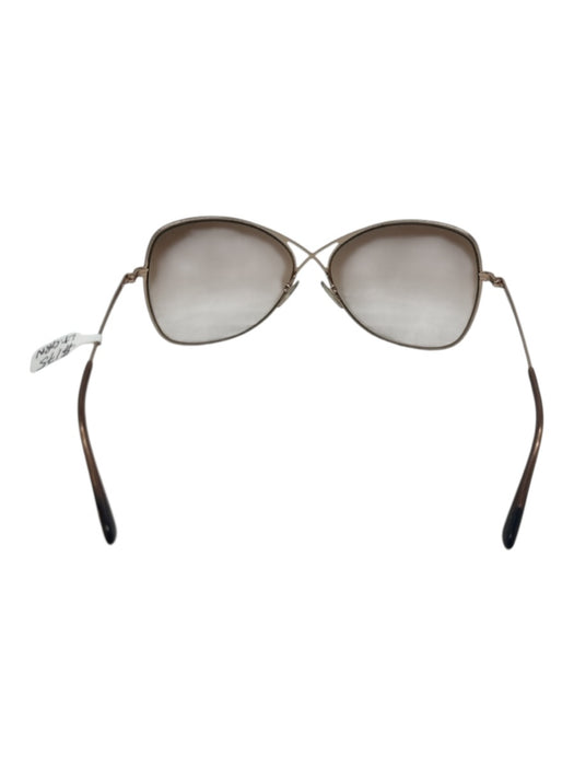 Tom Ford Gold & Brown Metal Gradient Lens Oversize Sunglasses Gold & Brown