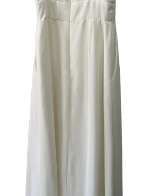 After Six Size 2 White Polyester Spaghetti Strap V Neck Floor Length Gown White / 2