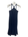 Dress the Population Size XS Navy Polyester Sleeveless Cross Front Midi Dress Navy / XS