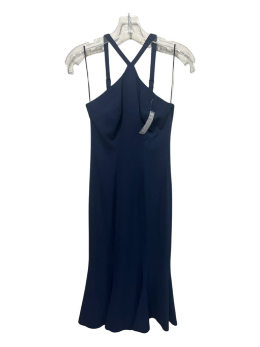 Dress the Population Size XS Navy Polyester Sleeveless Cross Front Midi Dress Navy / XS