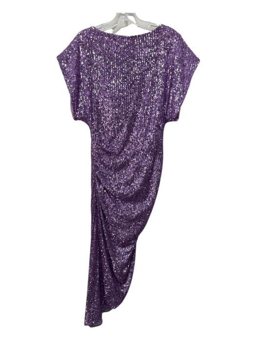 In The Mood For Love Size M Purple Polyester Sequin Ruched Side Asymmetric Dress Purple / M