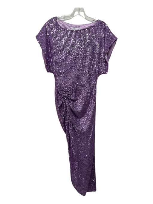 In The Mood For Love Size M Purple Polyester Sequin Ruched Side Asymmetric Dress Purple / M