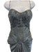 Alex Teih Size Small Blue & Silver No Fabric Tag Metallic Chain Detail Gown Blue & Silver / Small