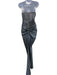 Alex Teih Size Small Blue & Silver No Fabric Tag Metallic Chain Detail Gown Blue & Silver / Small