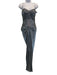 Alex Teih Size Small Blue & Silver No Fabric Tag Metallic Chain Detail Gown Blue & Silver / Small