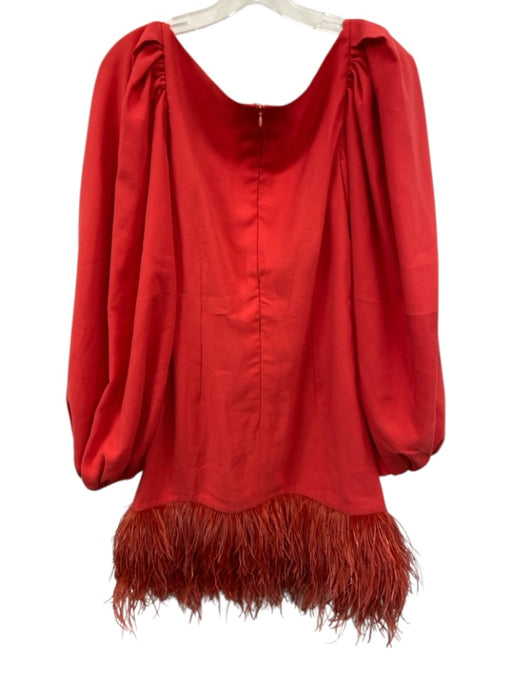 No pise la grama Size 8 Red Polyester Blend Long Balloon Sleeve Back Zip Dress Red / 8