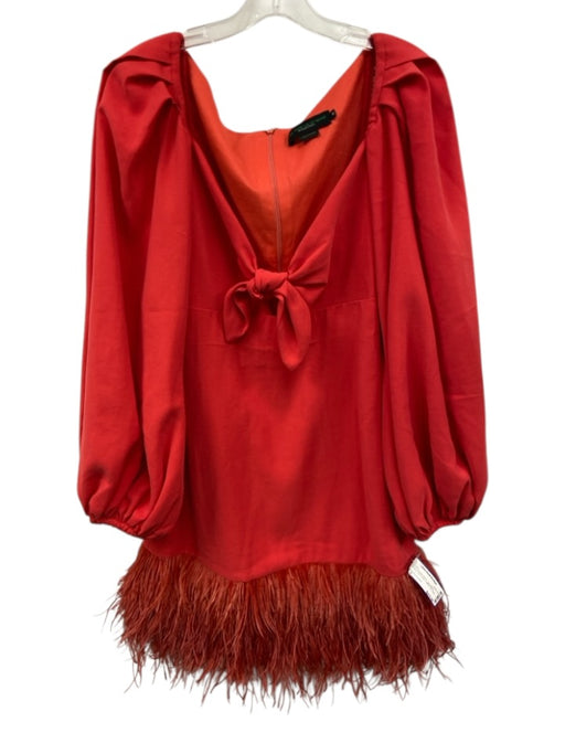 No pise la grama Size 8 Red Polyester Blend Long Balloon Sleeve Back Zip Dress Red / 8