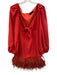 No pise la grama Size 8 Red Polyester Blend Long Balloon Sleeve Back Zip Dress Red / 8