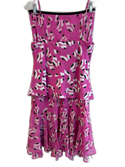 Diane Von Furstenberg Size S Pink No Fabric Tag Elastic Waist Lined Skirt Set Pink / S