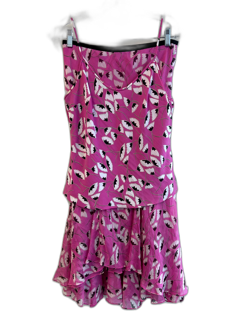 Diane Von Furstenberg Size S Pink No Fabric Tag Elastic Waist Lined Skirt Set Pink / S