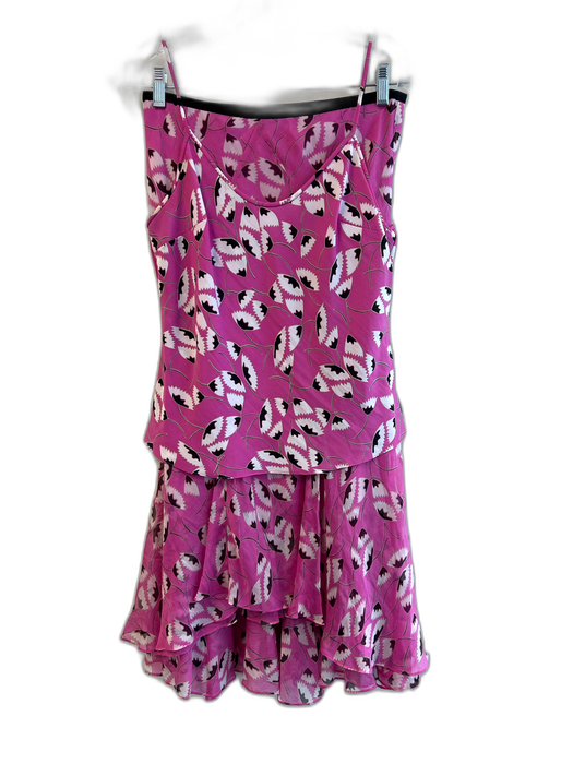 Diane Von Furstenberg Size S Pink No Fabric Tag Elastic Waist Lined Skirt Set Pink / S
