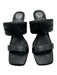 Vince Camuto Shoe Size 7 Black Leather Square Open Toe Open Heel Midi Pumps Black / 7