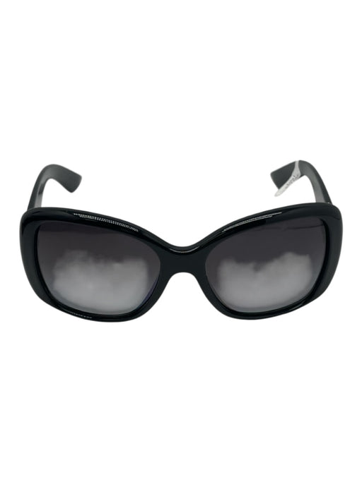 Prada Black & Silver Acetate Polarized Gradient Sunglasses Black & Silver