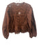 Anthropologie Size XS Brown Polyester Open Lace Floral Lace Panels Top Brown / XS
