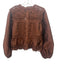 Anthropologie Size XS Brown Polyester Open Lace Floral Lace Panels Top Brown / XS