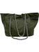Tory Burch Olive Green Nylon Leather Detail Logo Magnetic Close Tote Bag Olive Green