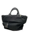 Prada Black Nylon Leather Detail Side Logo Zip Top Tote Bag Black